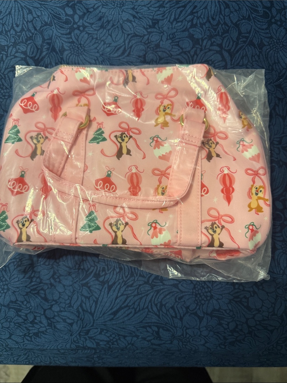 Chip and Dale Pink Holiday Print Women's Tote Bag